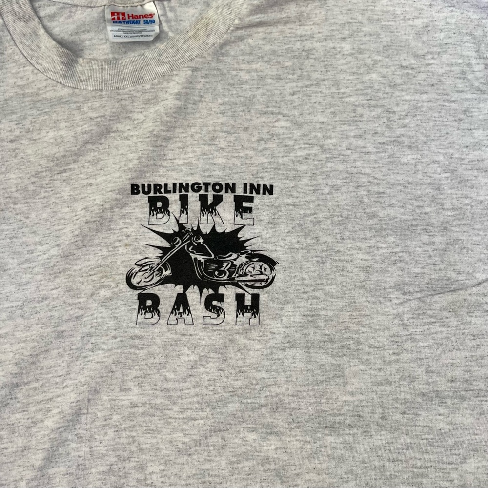 Vintage bike bash shirt mens 2XL gray Burlington inn ride‎ for charity biker y2k - Picture 4 of 11